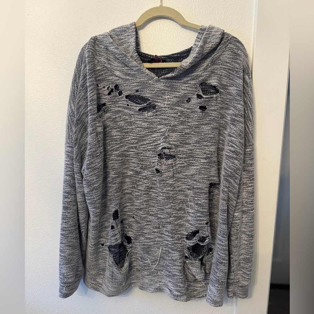 Blush Gray Cowl Neck Sweater with Turtleneck Design